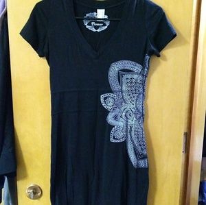 Black mandala design dress
